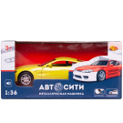 Машинка металлическая Abtoys АвтоСити 1:36 "Спортивная-2", инерционная с открывающими передними дверцами , желтая, свет, звук