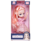 Кукла Junfa 15 см с розовыми волосами в розовом платье