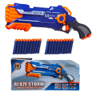 Бластер "Blaze Storm" синий с 20 мягкими пулями, механический, в открытой коробке