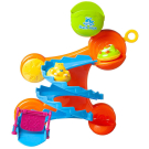 Набор игрушек для ванной Abtoys Веселое купание Горка-серпантин оранжевая с 2 животными на кругах