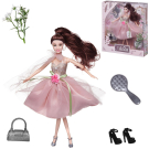 Кукла Junfa Atinil (Атинил) Цветочная гармония (в бледно-розовом платье) в наборе с аксессуарами, 28см, шатенка