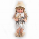 Кукла Junfa в летнем комбинезоне и соломенной шляпке 55 см
