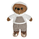 Мягкая игрушка Abtoys Knitted. Мишка вязаный мальчик в белом худи 25см