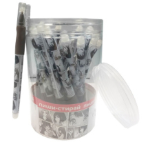 Ручка гелевая CENTRUM прорезиненная Аниме "Монохром" со стираемыми чернилами с эргономичной резинкой для пальцев, цвет чернил синий 0,5 мм