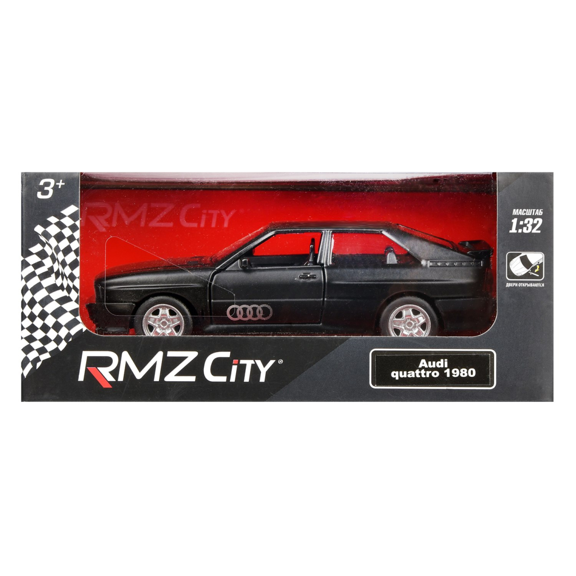 Машина металлическая RMZ City серия 1:32 Audi Quattro Coupe (1980-1991),  черный матовый цвет, инерционный механизм, двери открываются | купить,  цена, отзывы