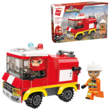 Конструктор Qman серия MineCity Пожарная машина 108 деталей Конструктор Qman серия MineCity Пожарная машина 108 деталей