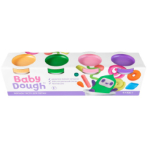 Тесто для лепки BabyDough 4 цвета (персиковый, нежно-розовый, зеленый, фиолетовый) №3