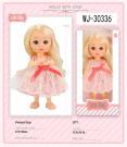 Кукла Junfa 16см Малышка-милашка в розовом ажурном кружевном платье с красным бантом
