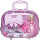 Игровой набор Junfa Фиолетовая сумочка с куколкой-принцессой в розовом платье и украшениями