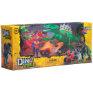 Игровой набор Junfa "Мир динозавров" (2 больших динозавра, мотоцикл, фигурка человека, аксессуары)