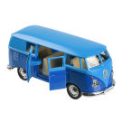 Машинка металлическая Uni-Fortune RMZ City серия 1:32 Автобус инерционный Volkswagen Samba bus Transporter, цвет матовый голубой с синим, двери открываются