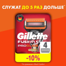 Gillette FUSION5 ProGlide Power RED Кассеты для бритья сменные (5 лезвий триммер) 4шт