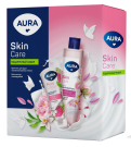 Подарочный набор AURA SKIN CARE Крем-гель для душа Сливочная ваниль и пион 250 мл + detox крем для рук тонизирующий 75 мл