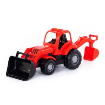 Машинка ПОЛЕСЬЕ Трактор экскаватор Крепыш, красно-черный 28 см Машинка ПОЛЕСЬЕ Трактор экскаватор Крепыш, красно-черный 28 см